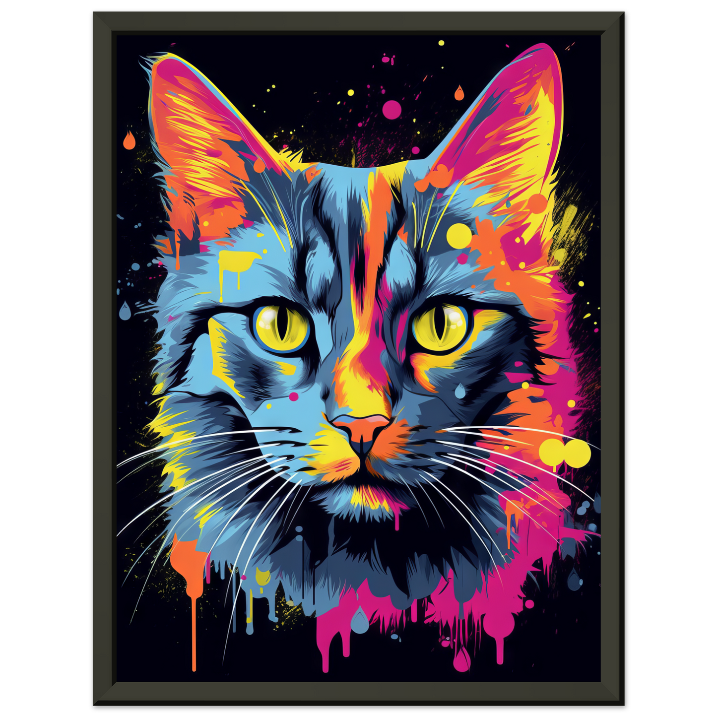 Cat gray mackerel pop art (CAT94)