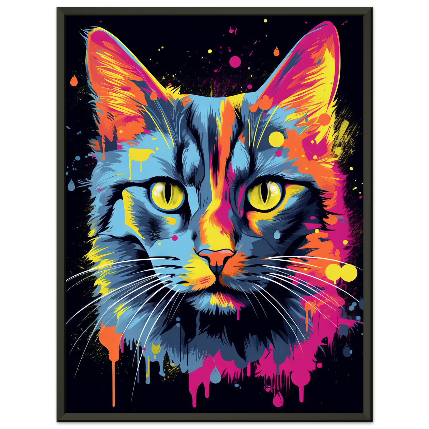 Cat gray mackerel pop art (CAT94)
