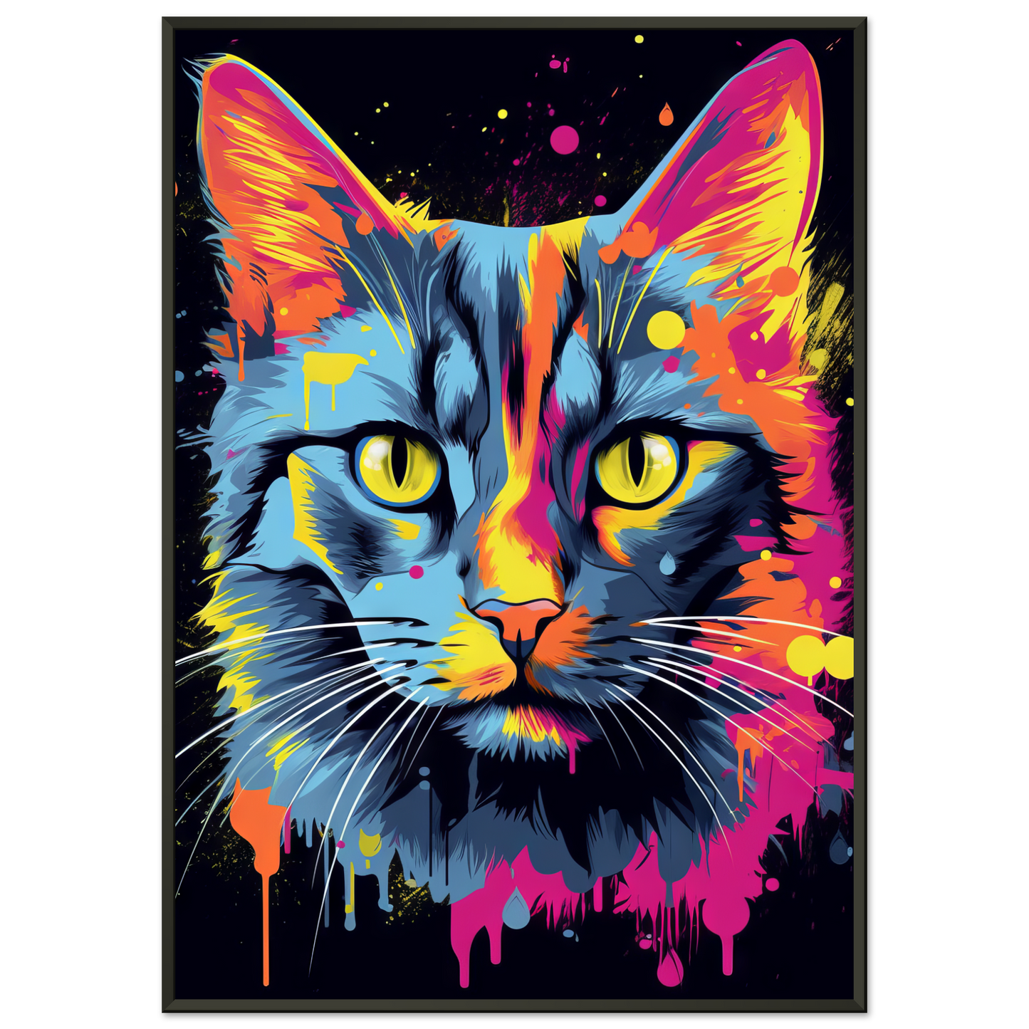 Cat gray mackerel pop art (CAT94)