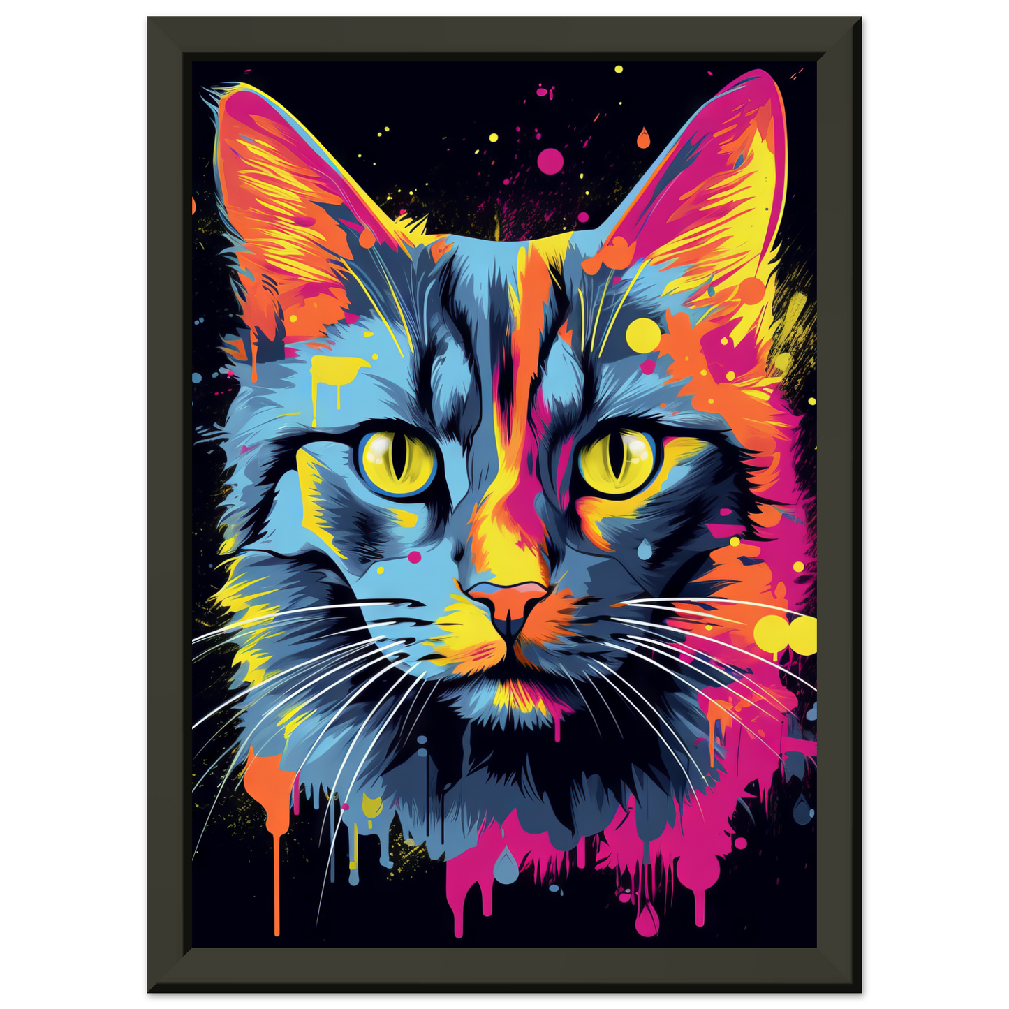 Cat gray mackerel pop art (CAT94)