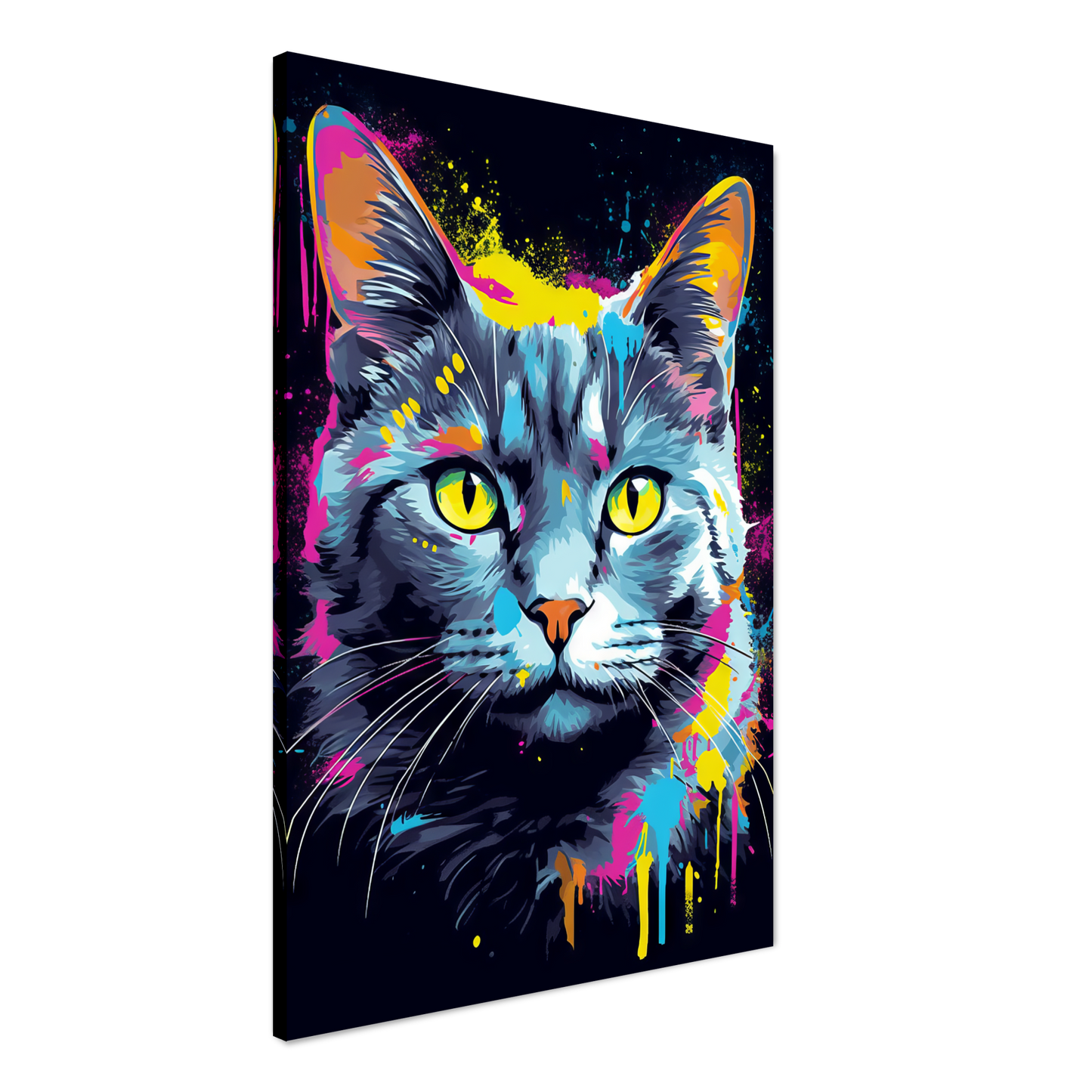 Cat gray mackerel pop art (CAT96)