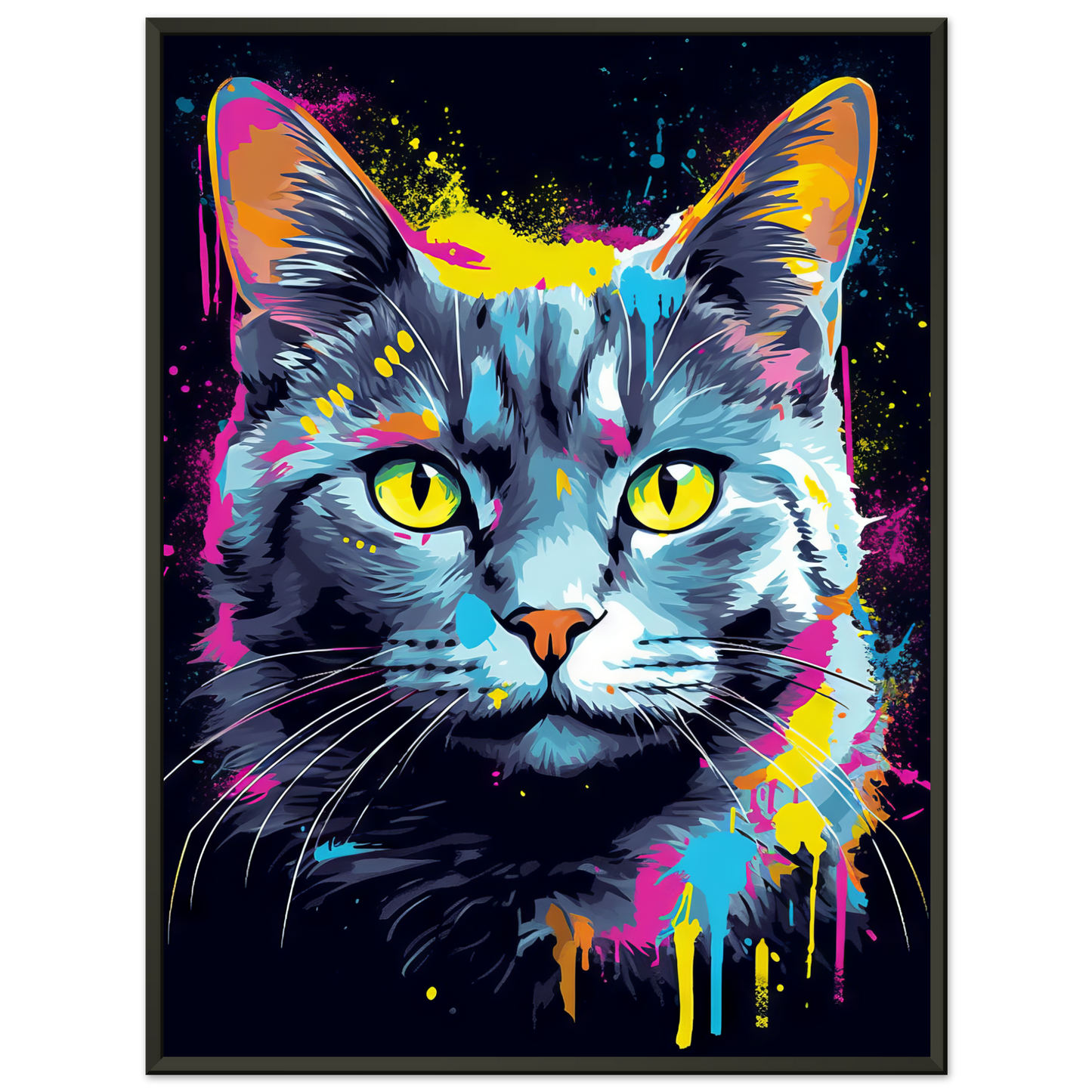 Cat gray mackerel pop art (CAT96)