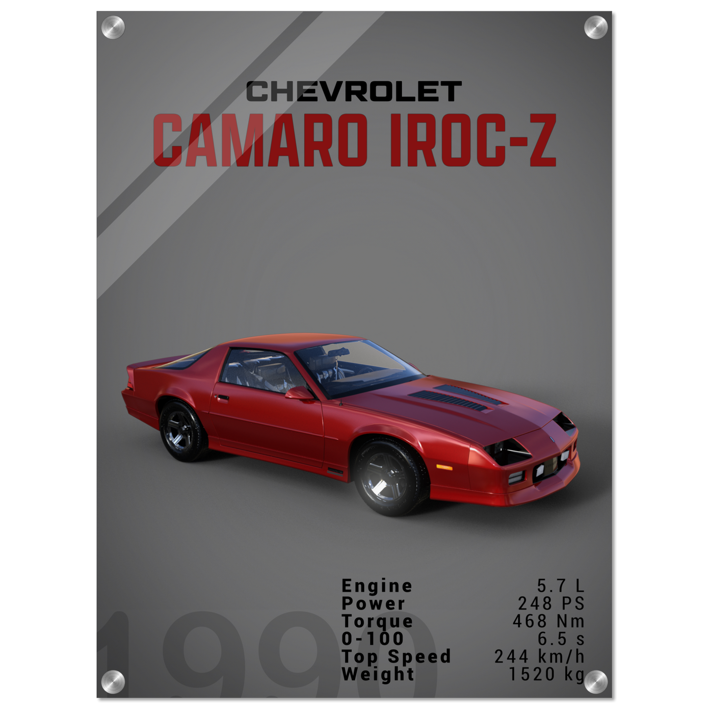 Chevorlet Camaro Iroc-Z 1990 (CHEVY12D)