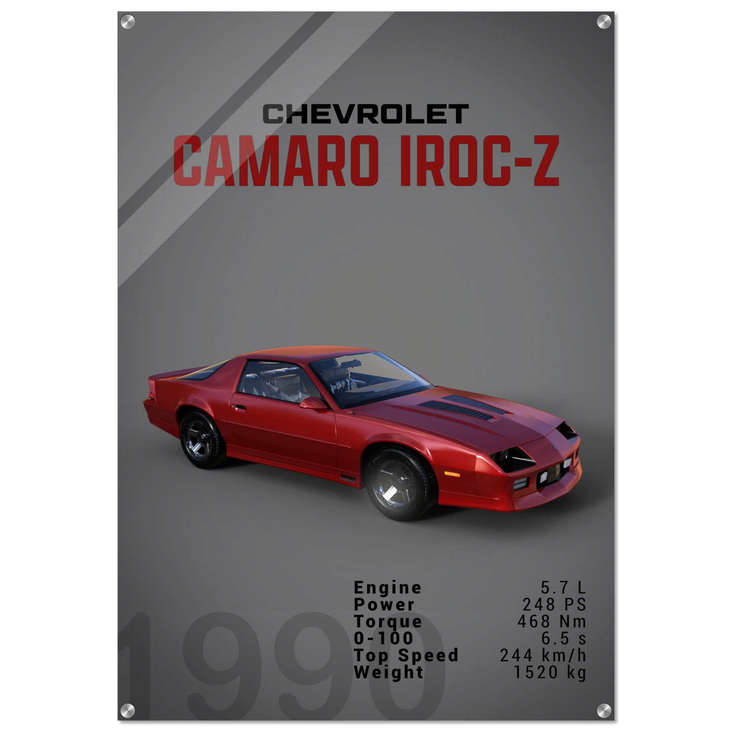 Chevorlet Camaro Iroc-Z 1990 (CHEVY12D)