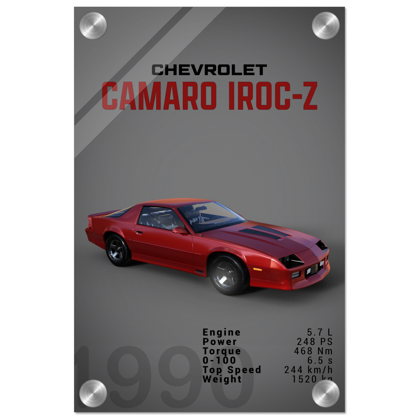Chevorlet Camaro Iroc-Z 1990 (CHEVY12D)