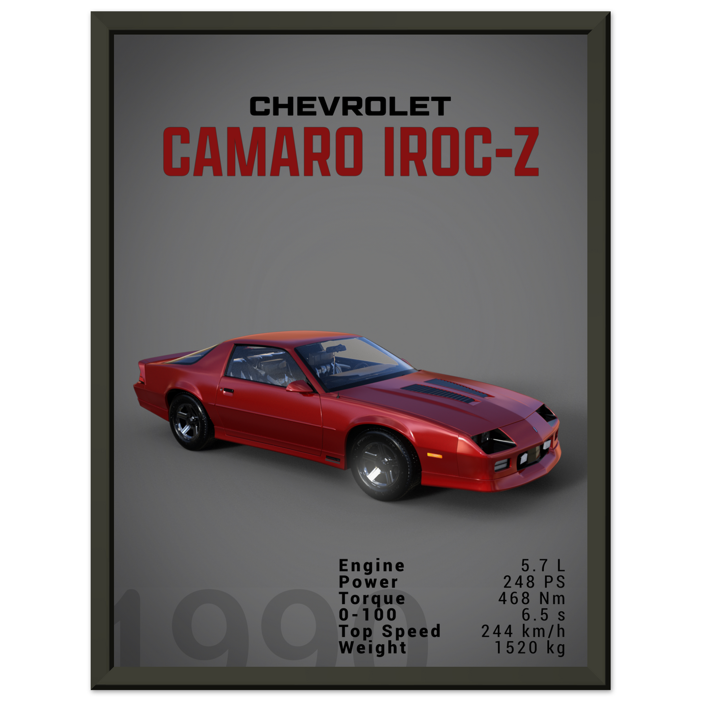 Chevorlet Camaro Iroc-Z 1990 (CHEVY12D)