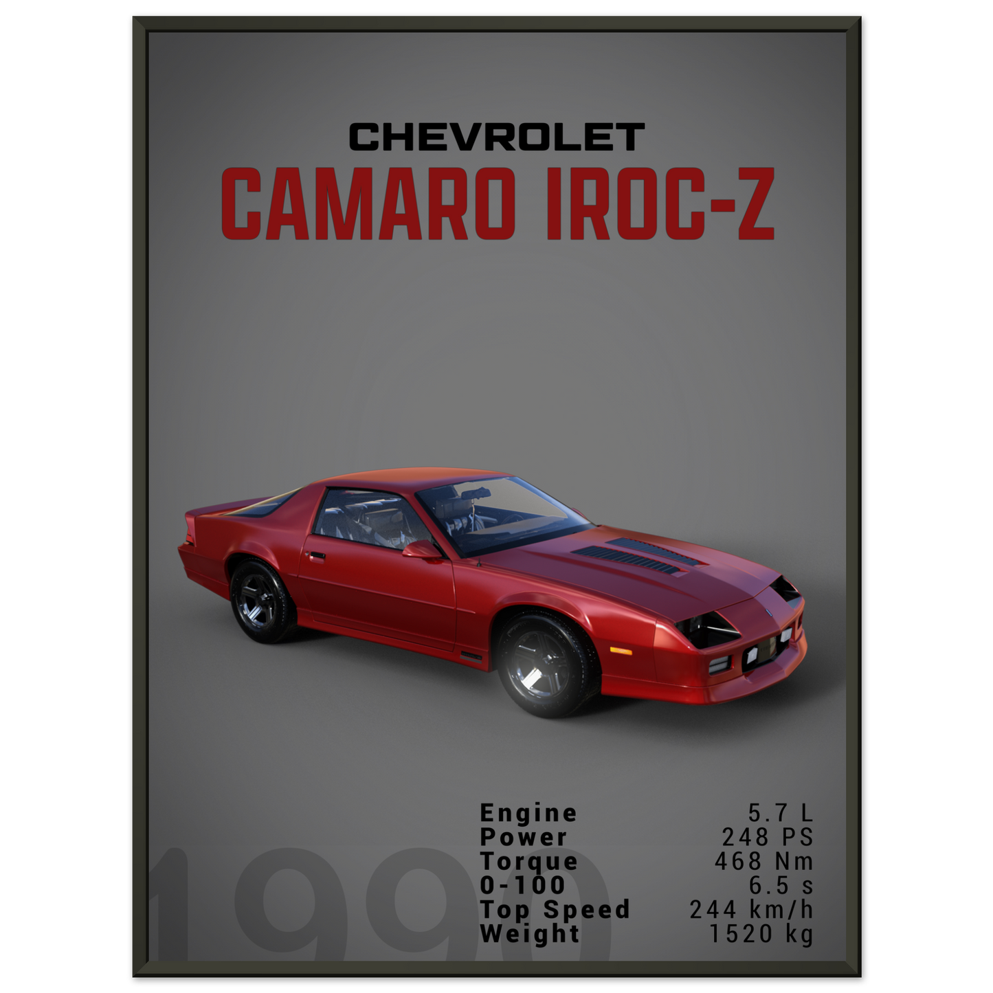 Chevorlet Camaro Iroc-Z 1990 (CHEVY12D)