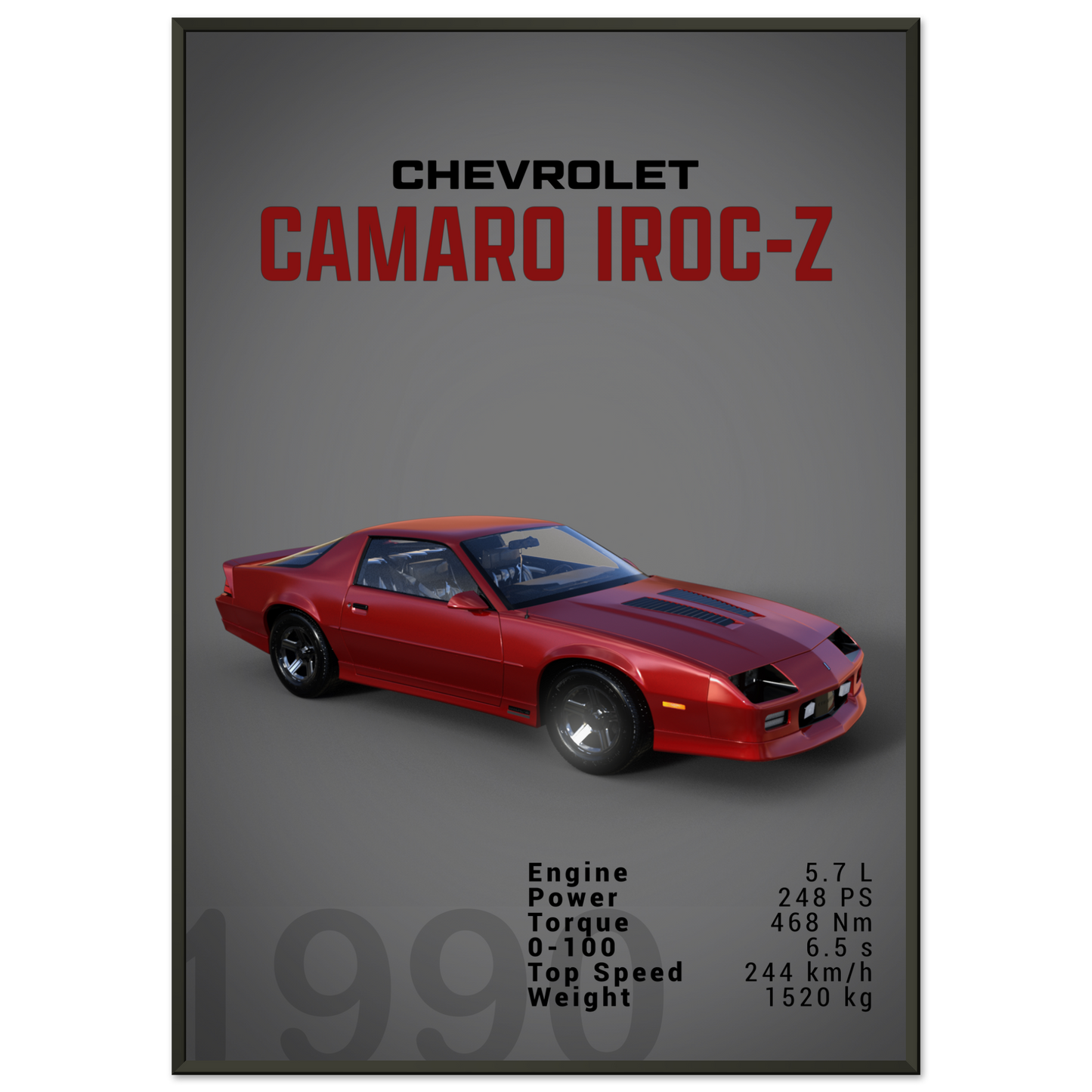 Chevorlet Camaro Iroc-Z 1990 (CHEVY12D)