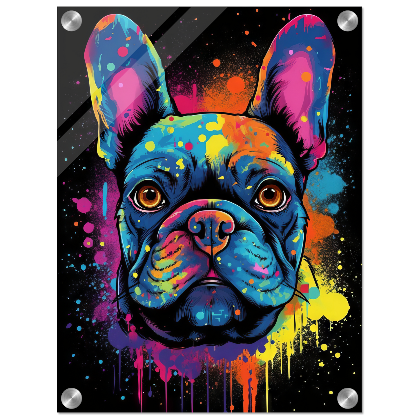 Hund Französische Bulldogge Pop-Art (DOG09)