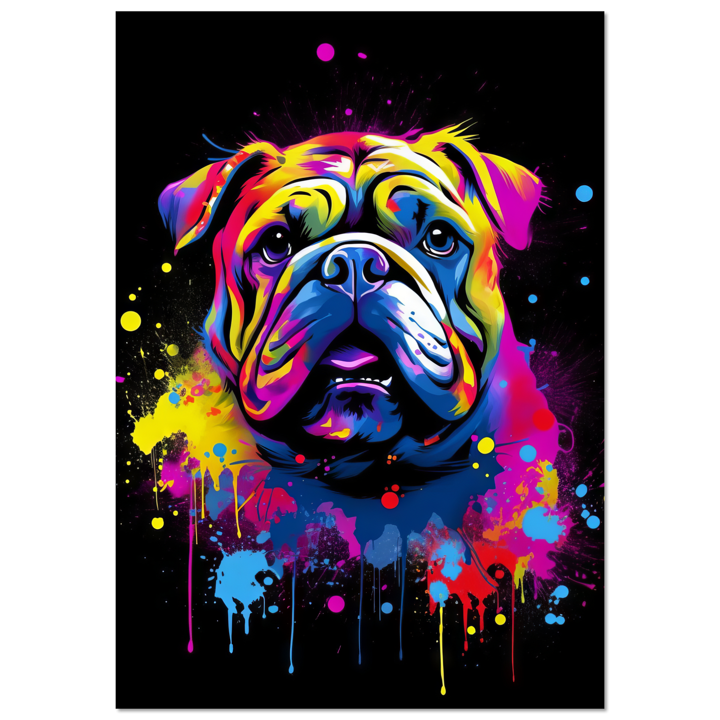Dog Bulldog Pop Art (DOG101)