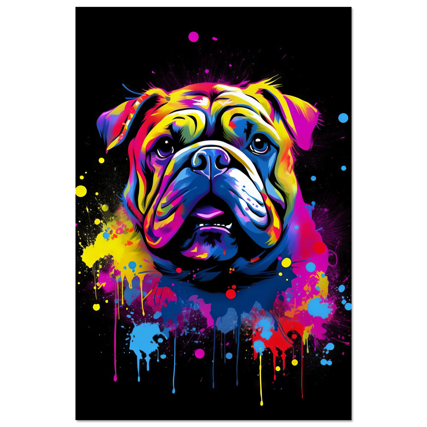 Dog Bulldog Pop Art (DOG101)