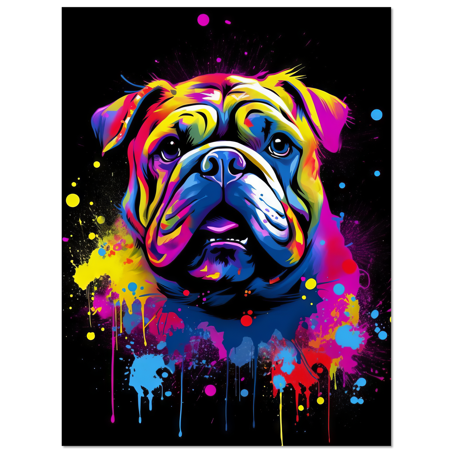 Dog Bulldog Pop Art (DOG101)