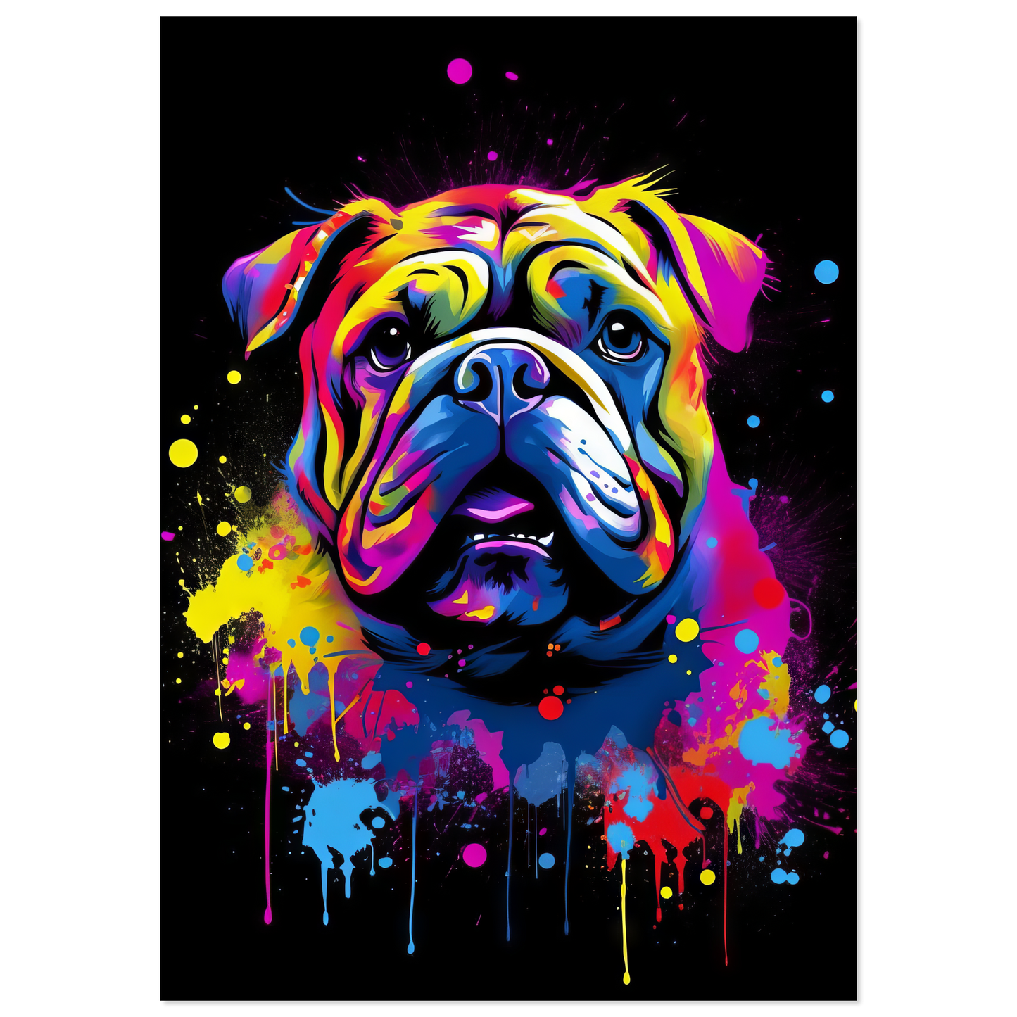 Dog Bulldog Pop Art (DOG101)
