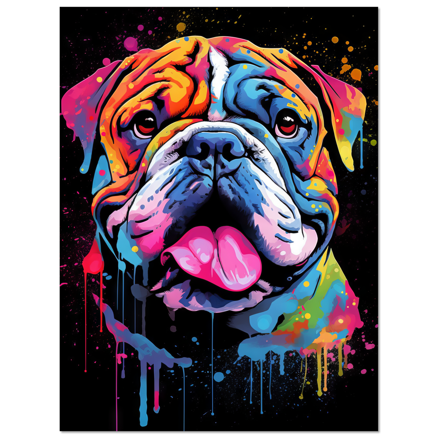 Dog Bulldog Pop Art (DOG102)