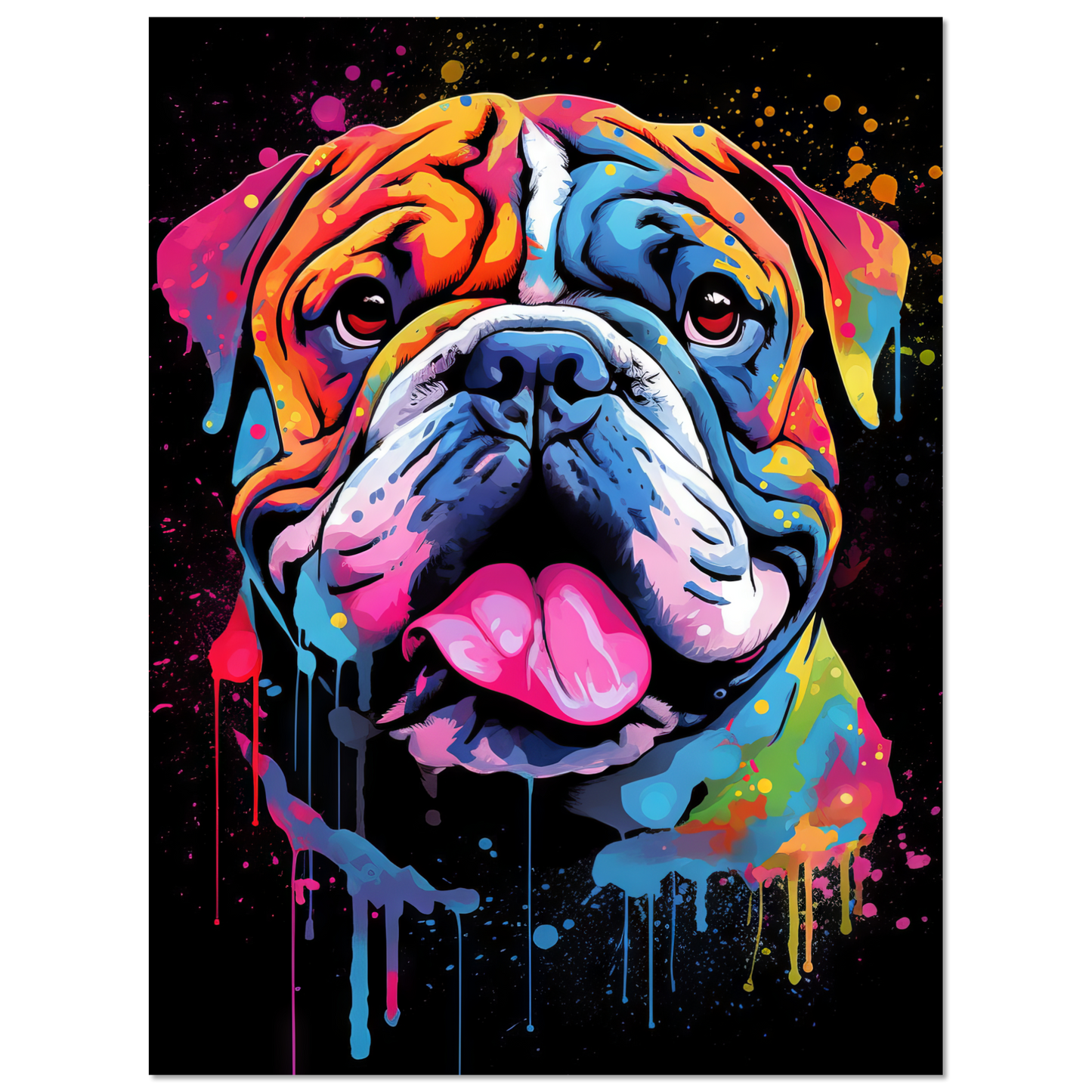 Dog Bulldog Pop Art (DOG102)