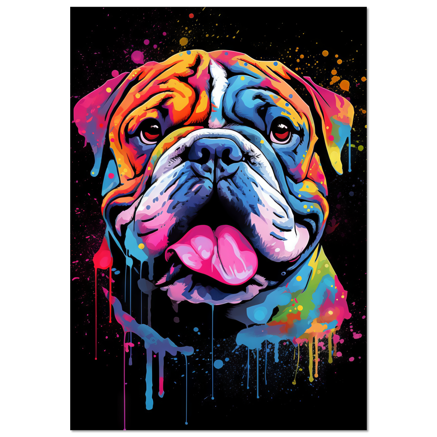 Dog Bulldog Pop Art (DOG102)
