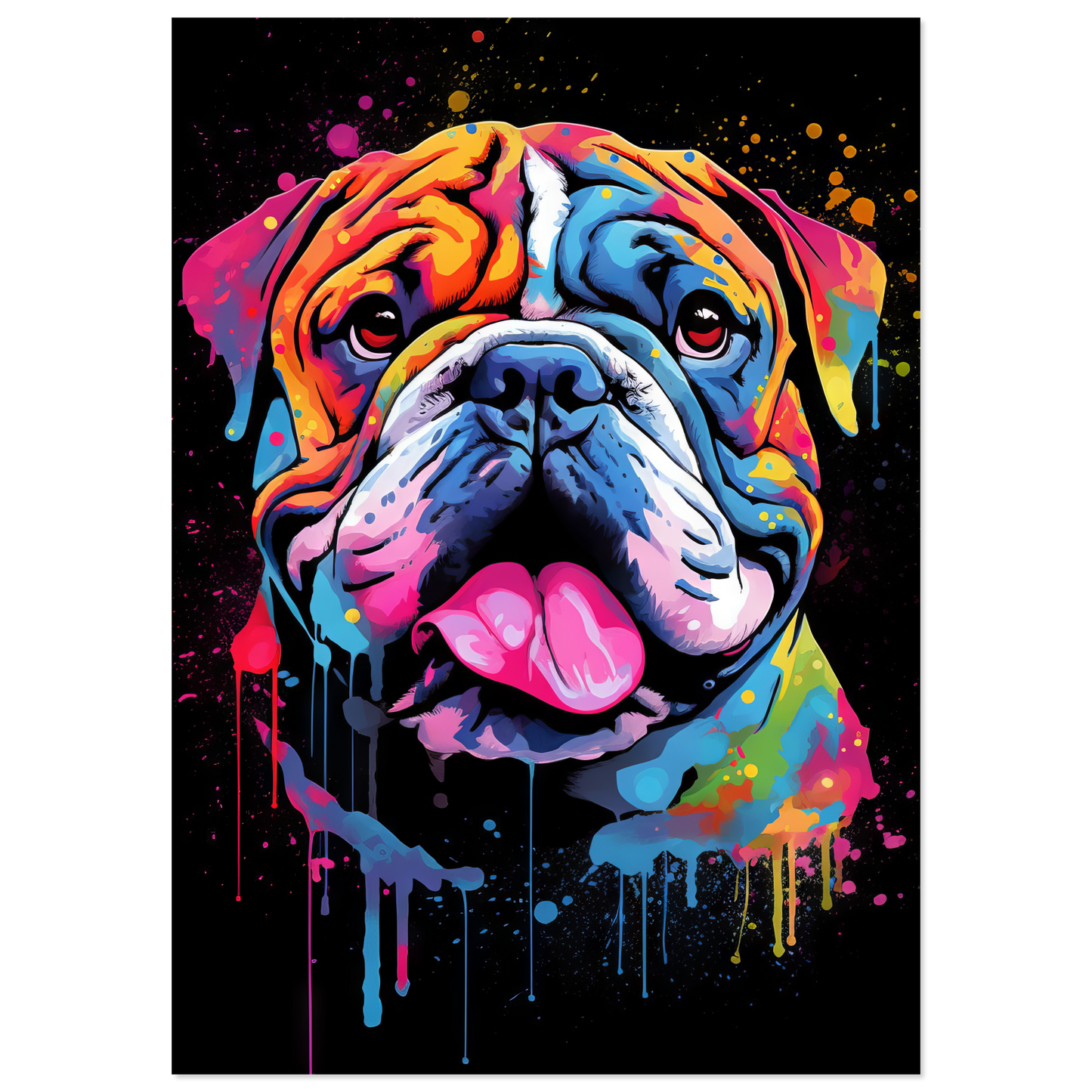 Dog Bulldog Pop Art (DOG102)