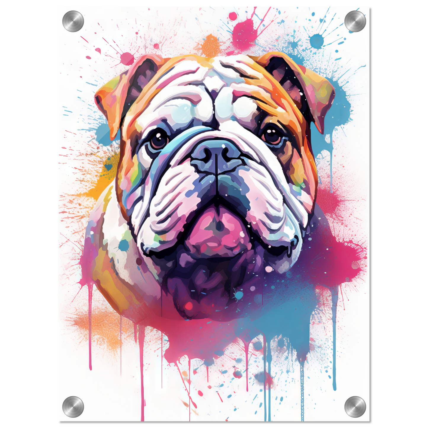 Dog Bulldog Pop Art (DOG105)