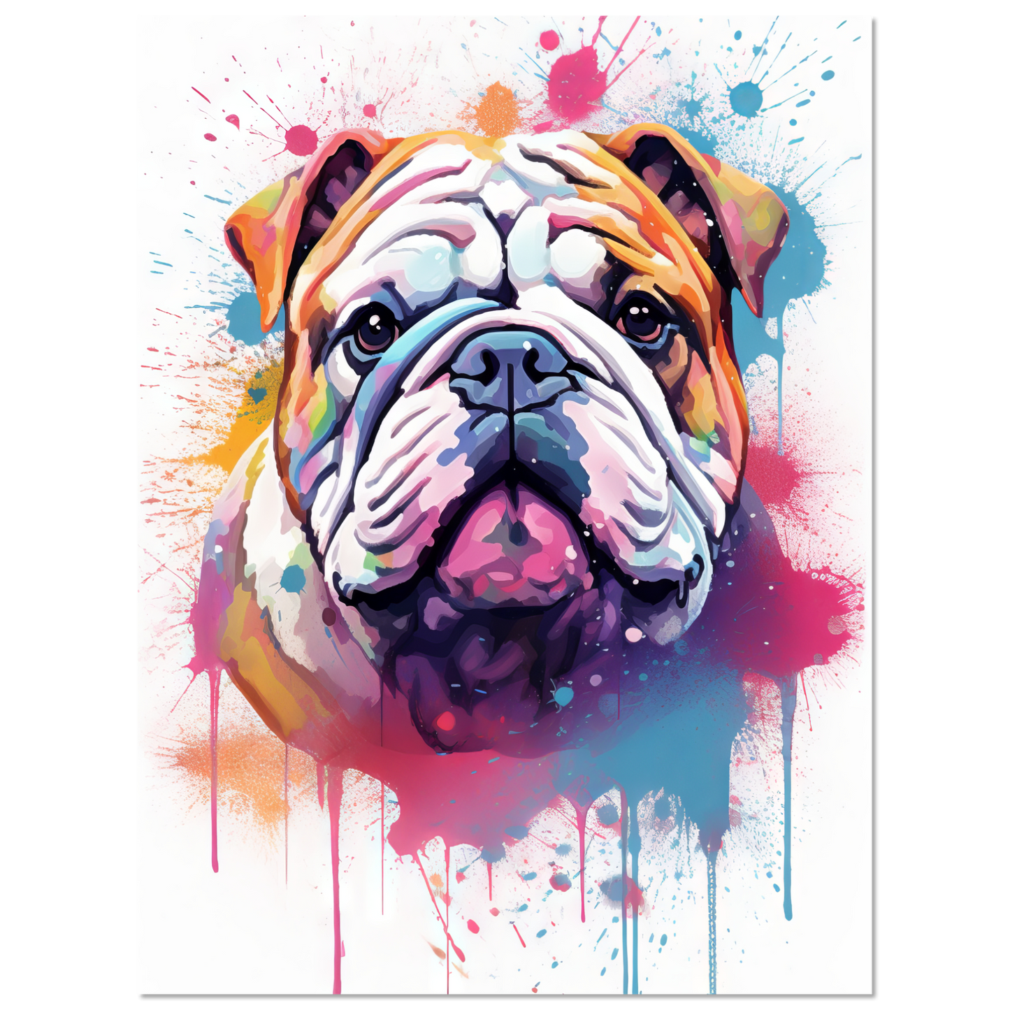 Dog Bulldog Pop Art (DOG105)