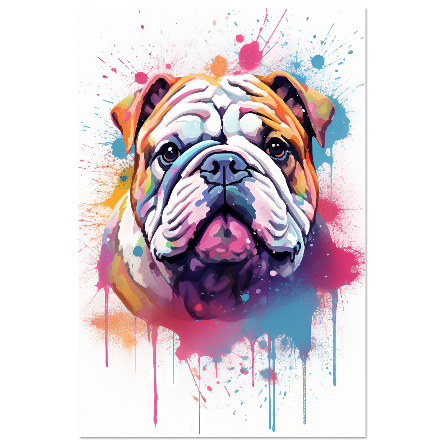 Dog Bulldog Pop Art (DOG105)