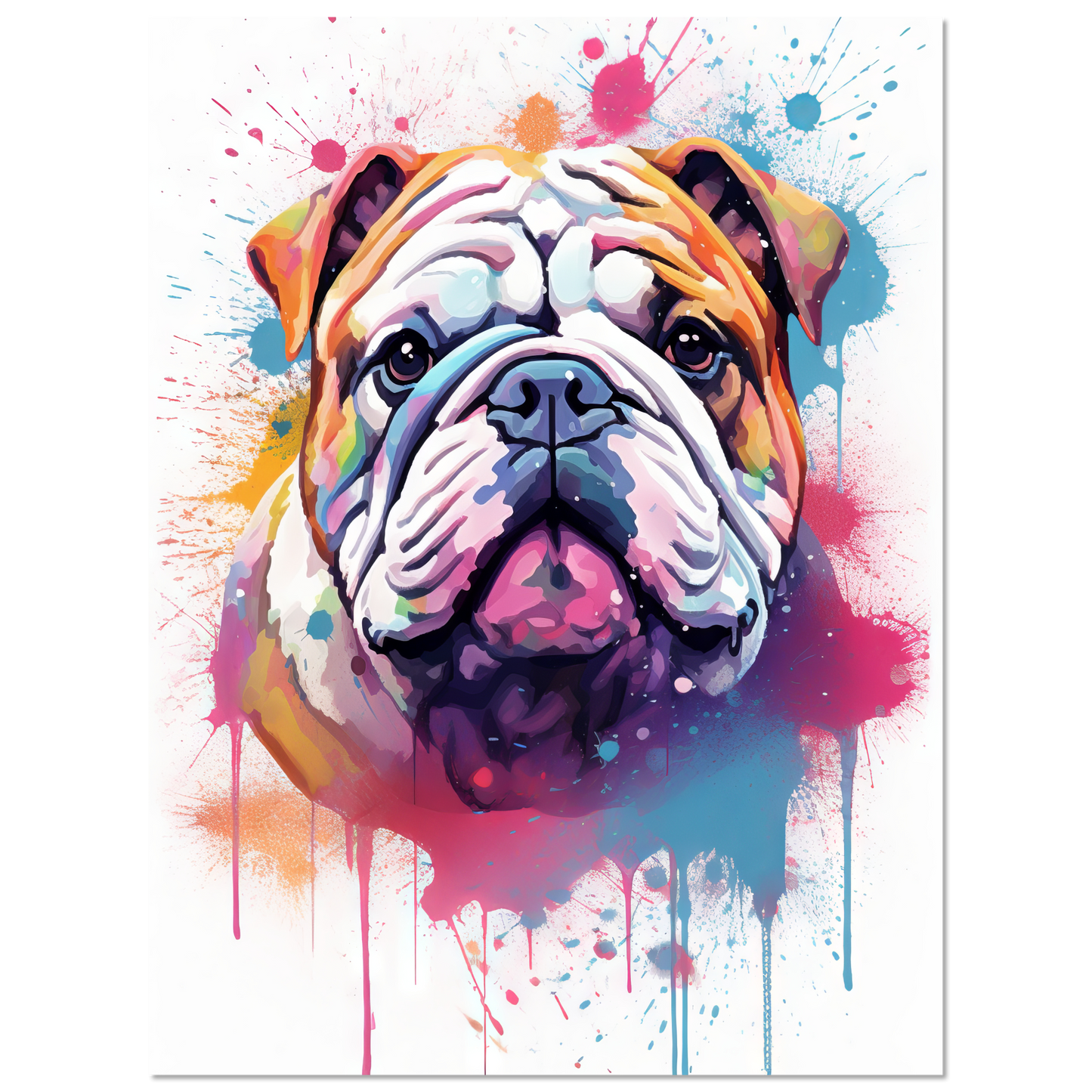 Dog Bulldog Pop Art (DOG105)