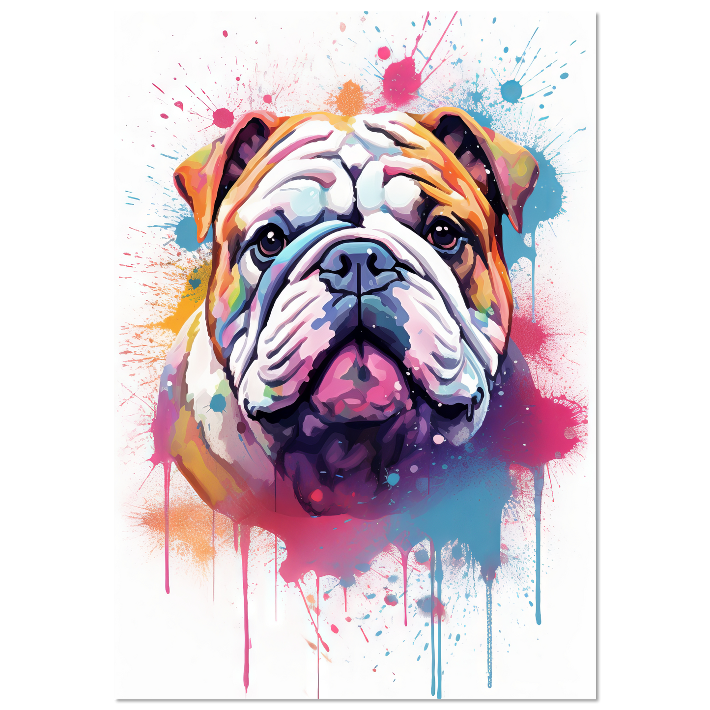 Dog Bulldog Pop Art (DOG105)