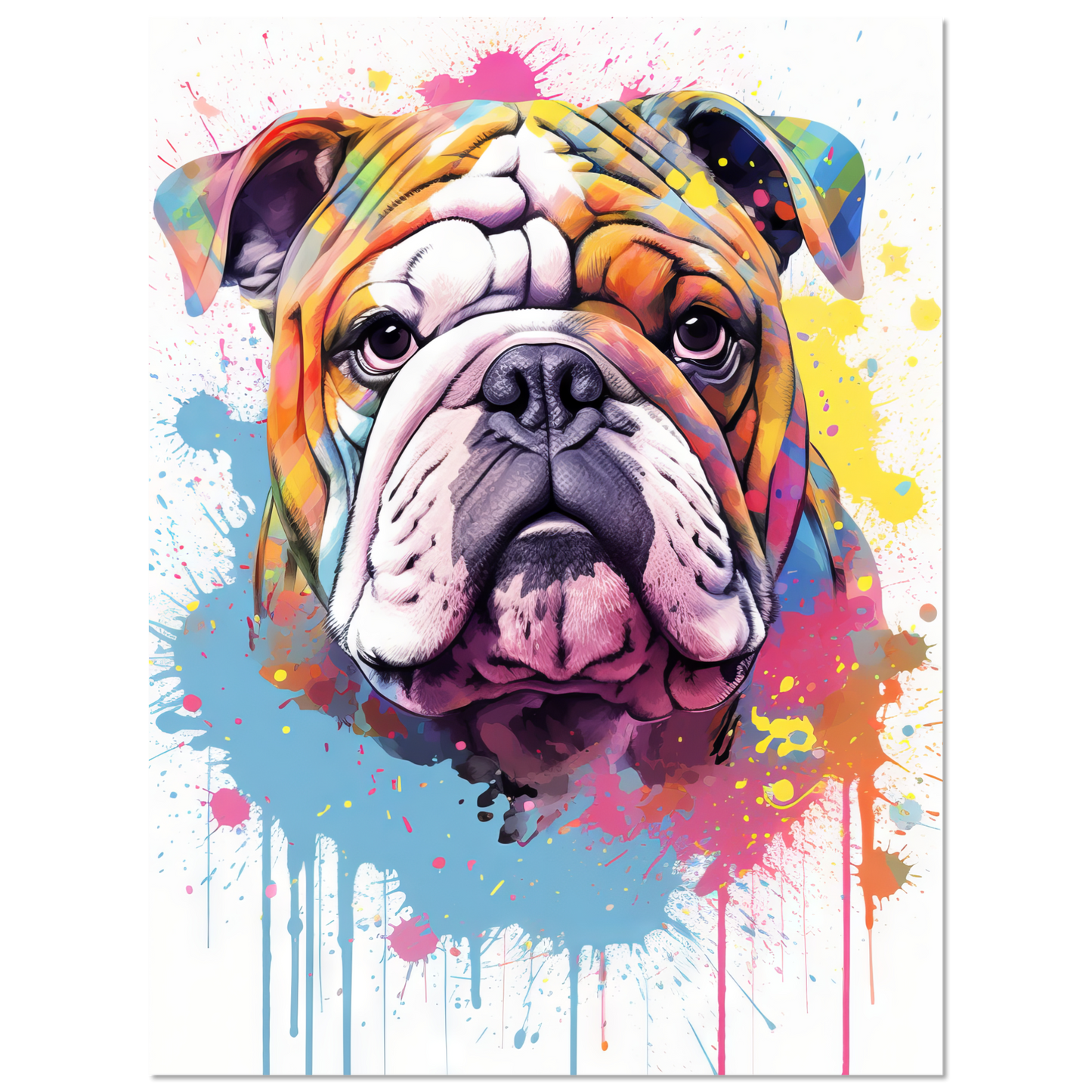 Dog Bulldog Pop Art (DOG106)