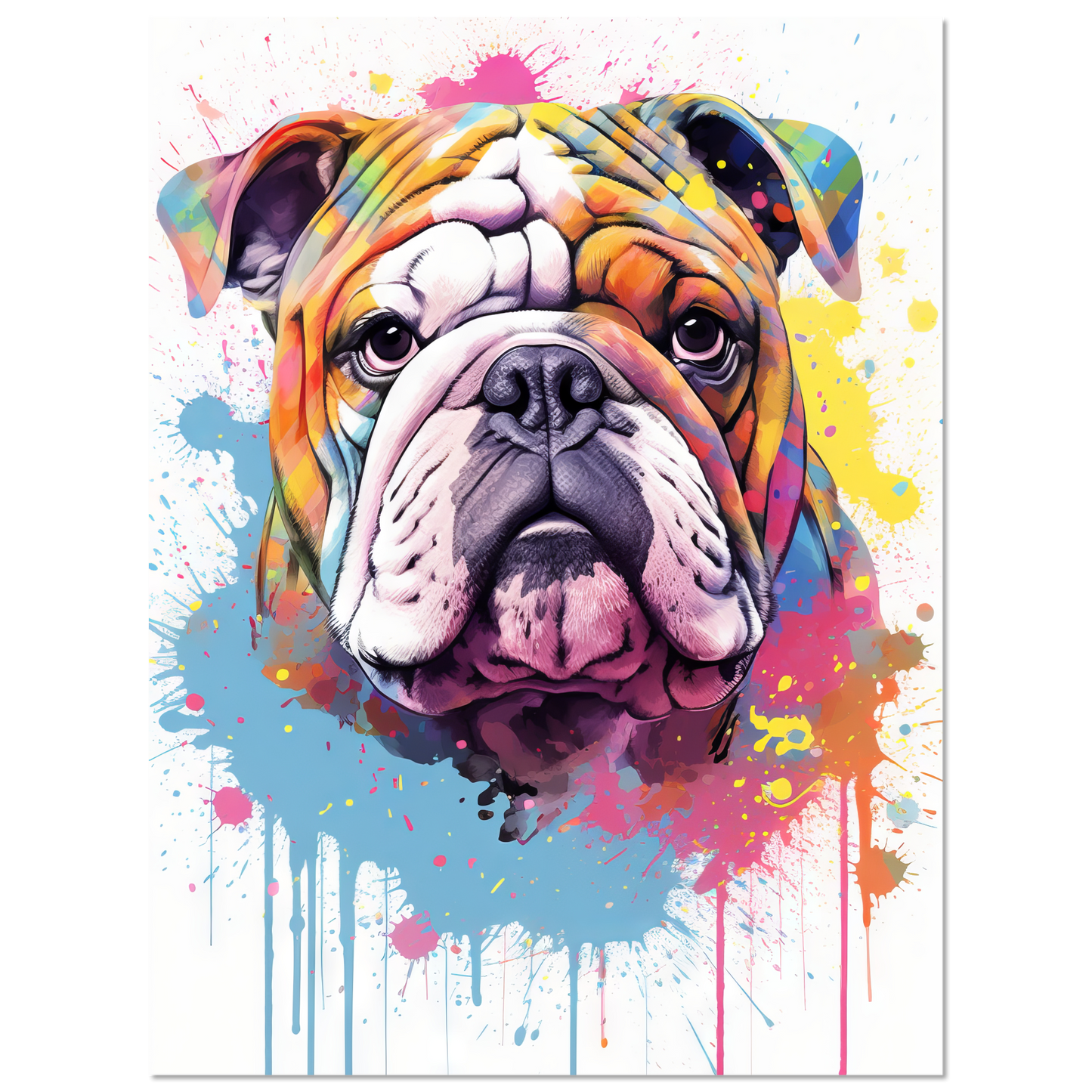 Dog Bulldog Pop Art (DOG106)