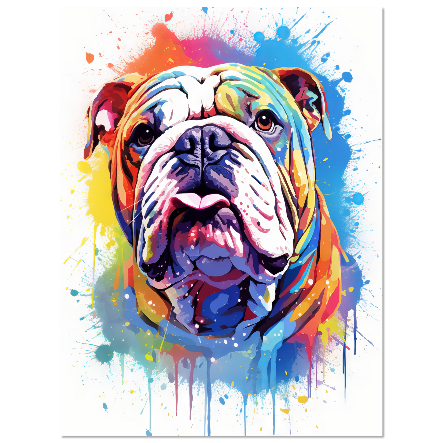 Dog Bulldog Pop Art (DOG107)
