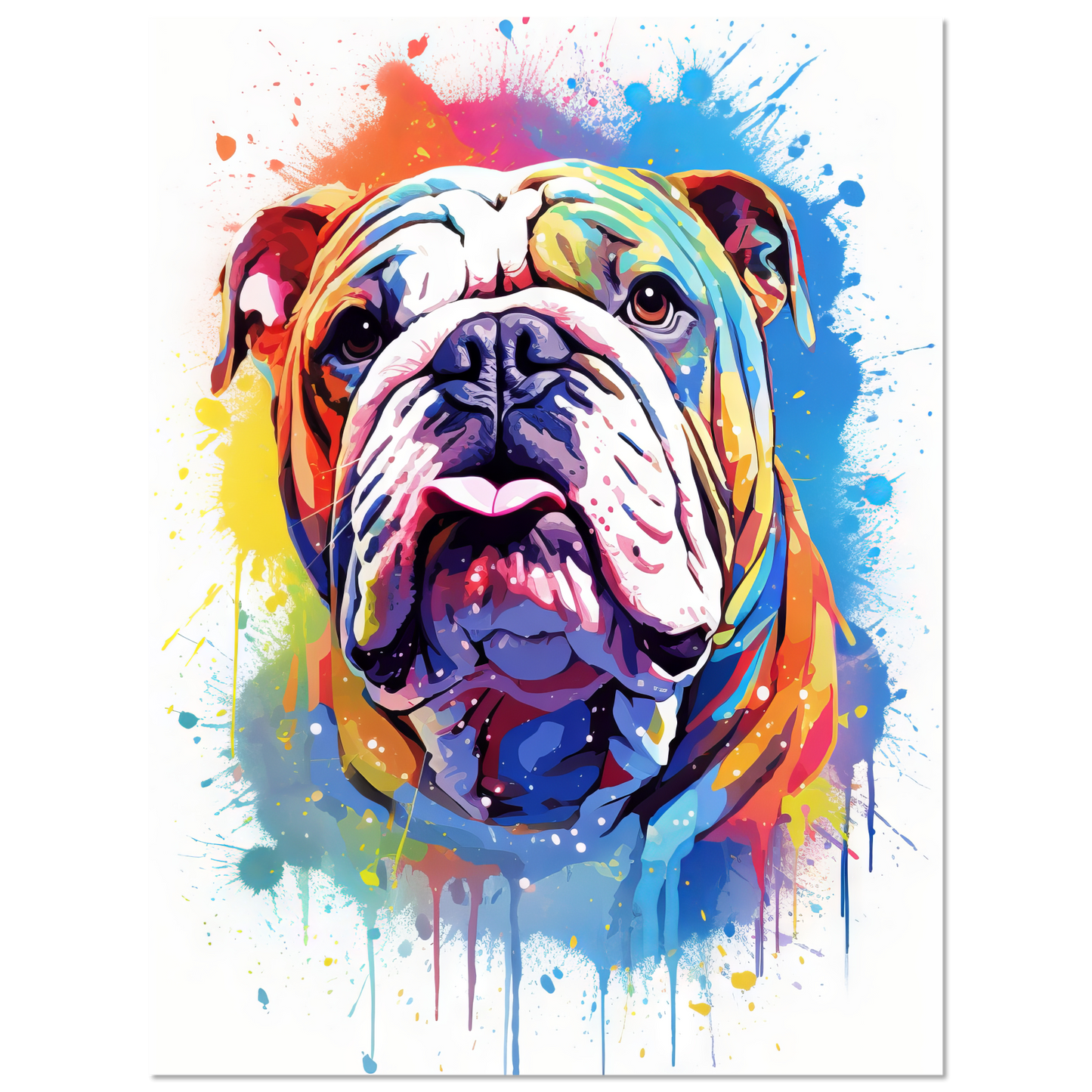Dog Bulldog Pop Art (DOG107)