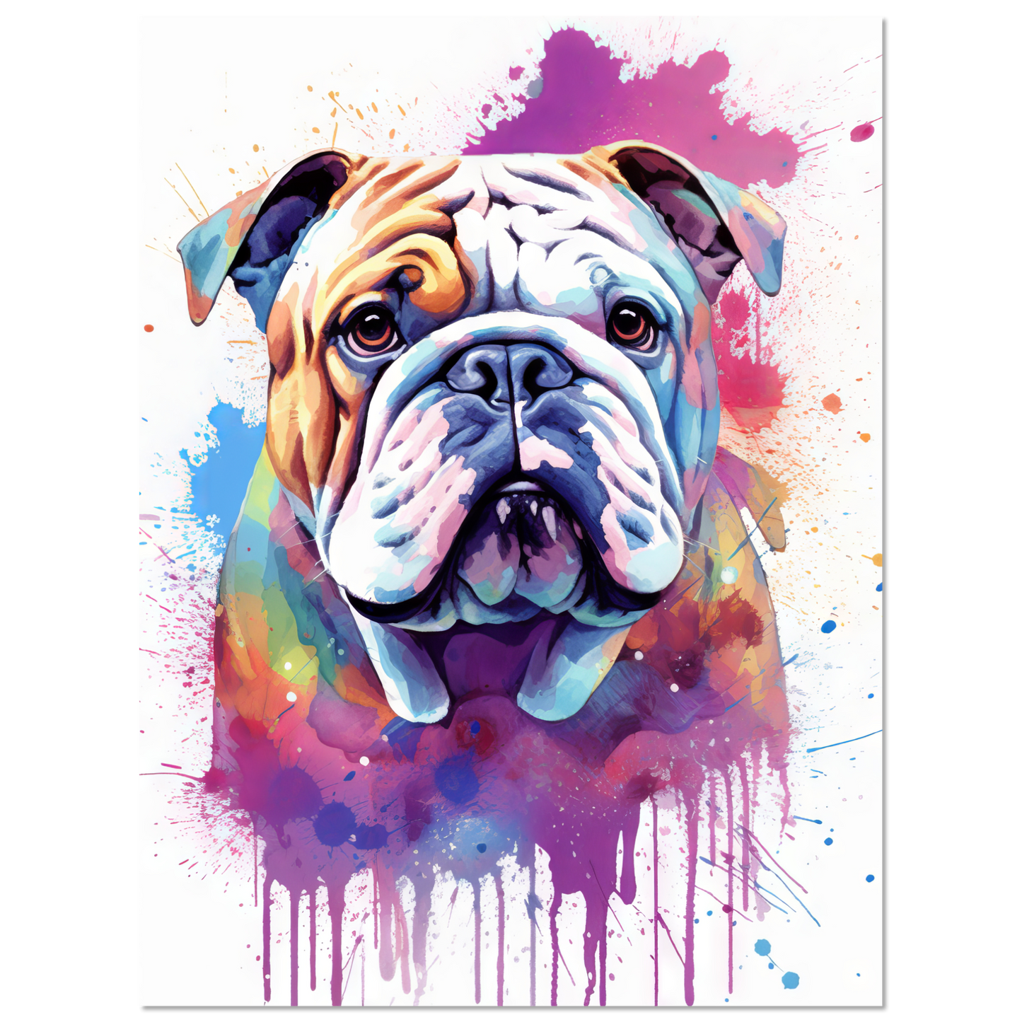 Dog Bulldog Pop Art (DOG108)