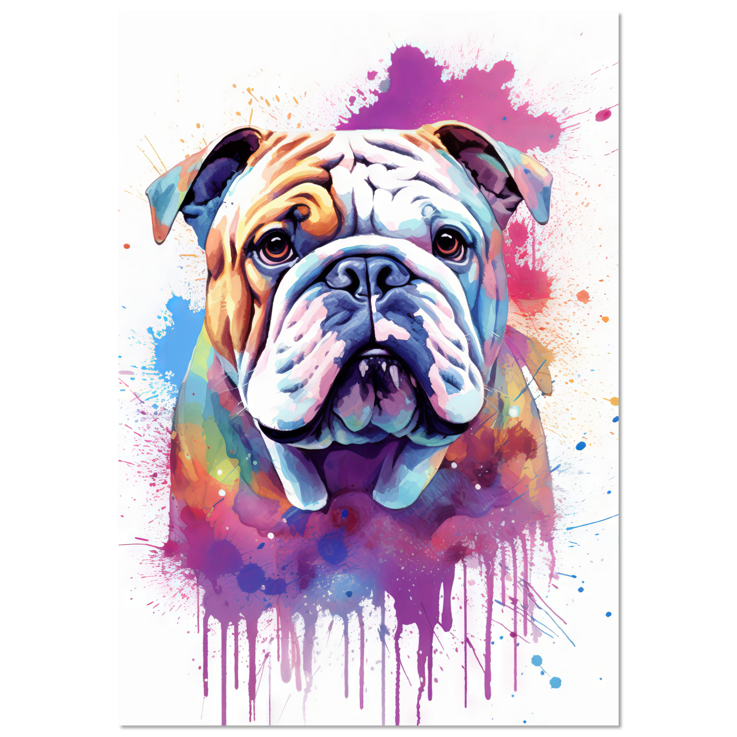 Dog Bulldog Pop Art (DOG108)