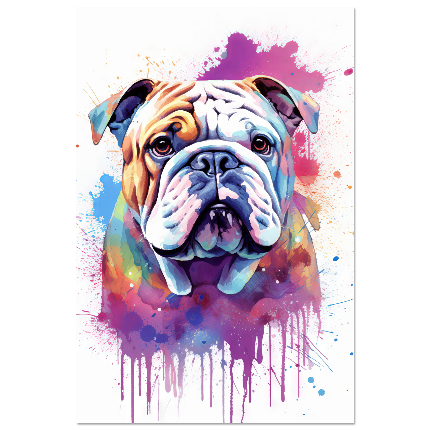 Dog Bulldog Pop Art (DOG108)