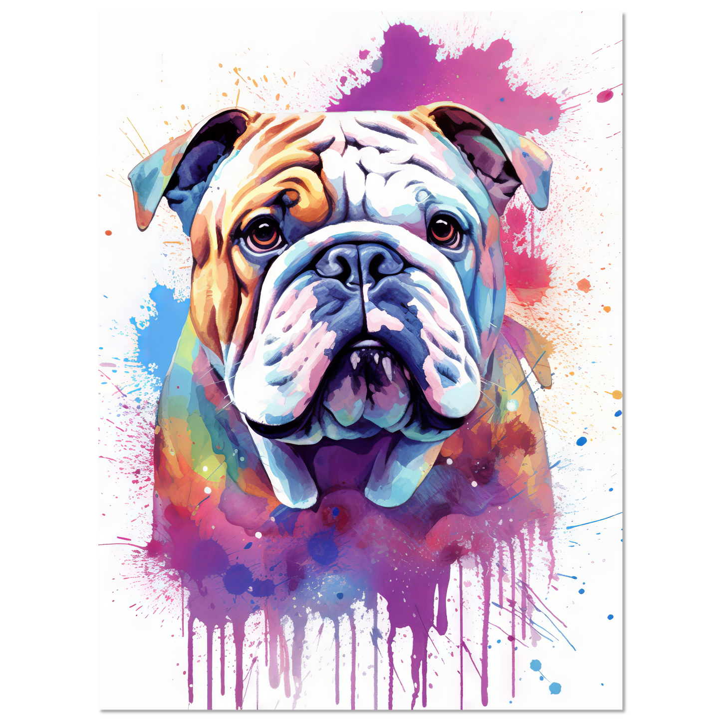 Dog Bulldog Pop Art (DOG108)