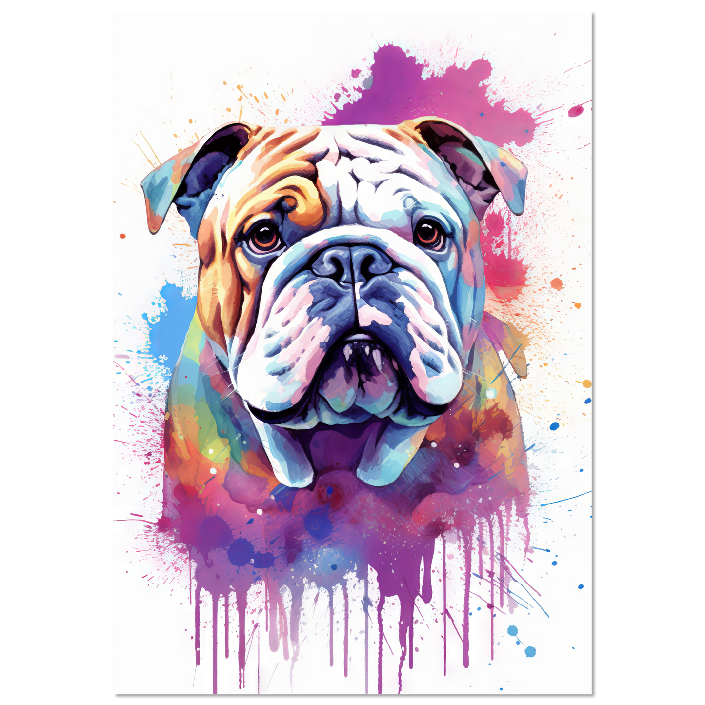 Dog Bulldog Pop Art (DOG108)