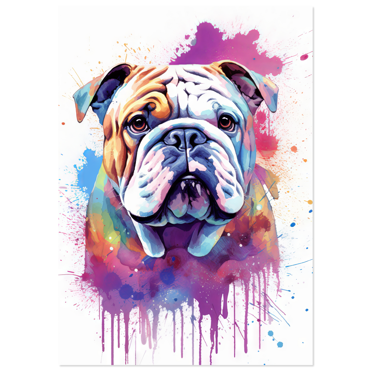 Dog Bulldog Pop Art (DOG108)