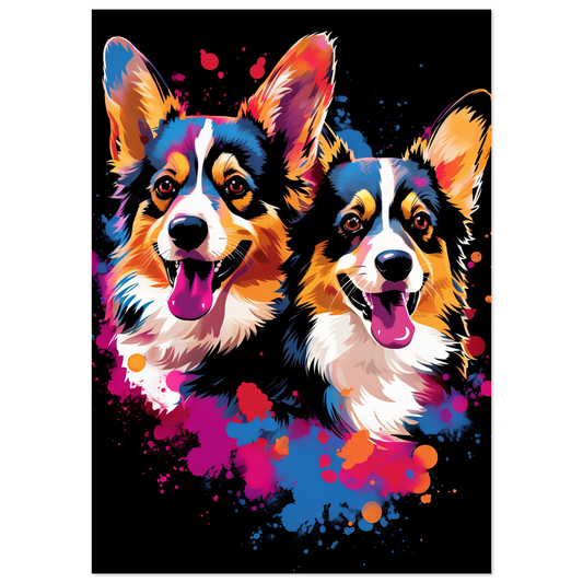 Hund Welsh Corgi Pembroke Pop-Art (DOG133)