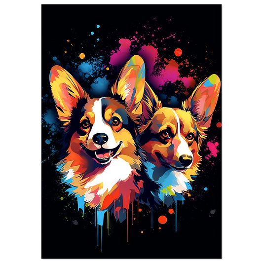 Hund Welsh Corgi Pembroke Pop-Art (DOG135)