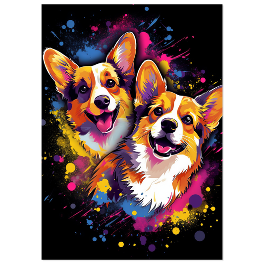 Hund Welsh Corgi Pembroke Pop-Art (DOG136)