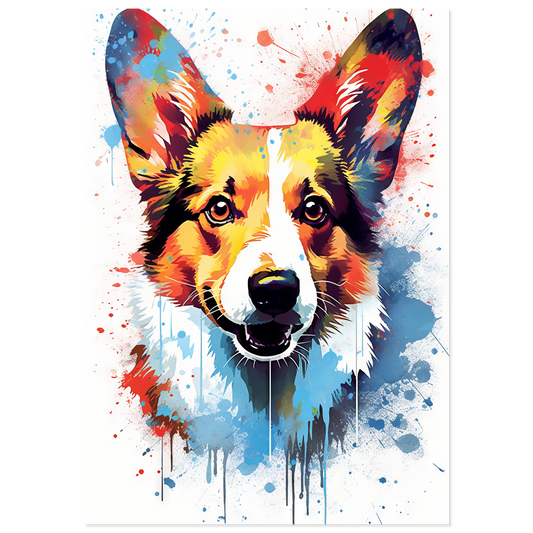 Hund Welsh Corgi Pembroke Pop-Art (DOG137)