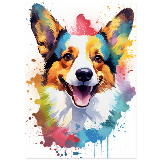 Hund Welsh Corgi Pembroke Pop-Art (DOG138)