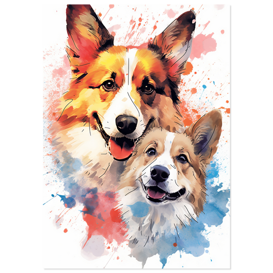 Hund Welsh Corgi Pembroke Pop-Art (DOG139)