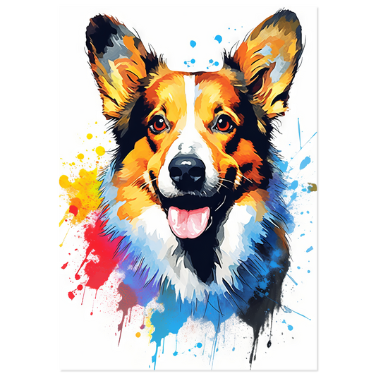 Hund Welsh Corgi Pembroke Pop-Art (DOG140)