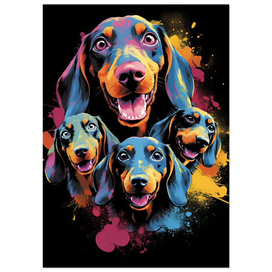 Hund Dackel Pop-Art (DOG143)