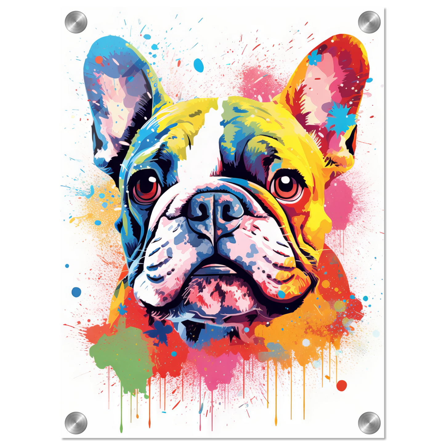 Hund Französische Bulldogge Pop-Art (DOG15)