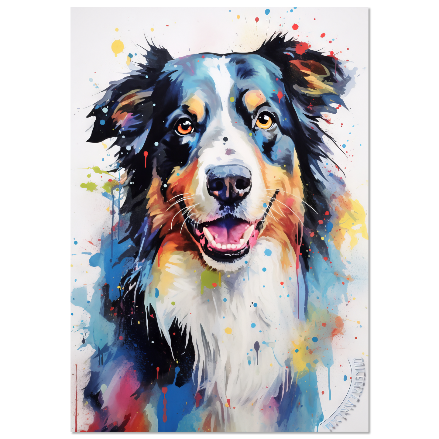 Dog collie pop art (DOG85)