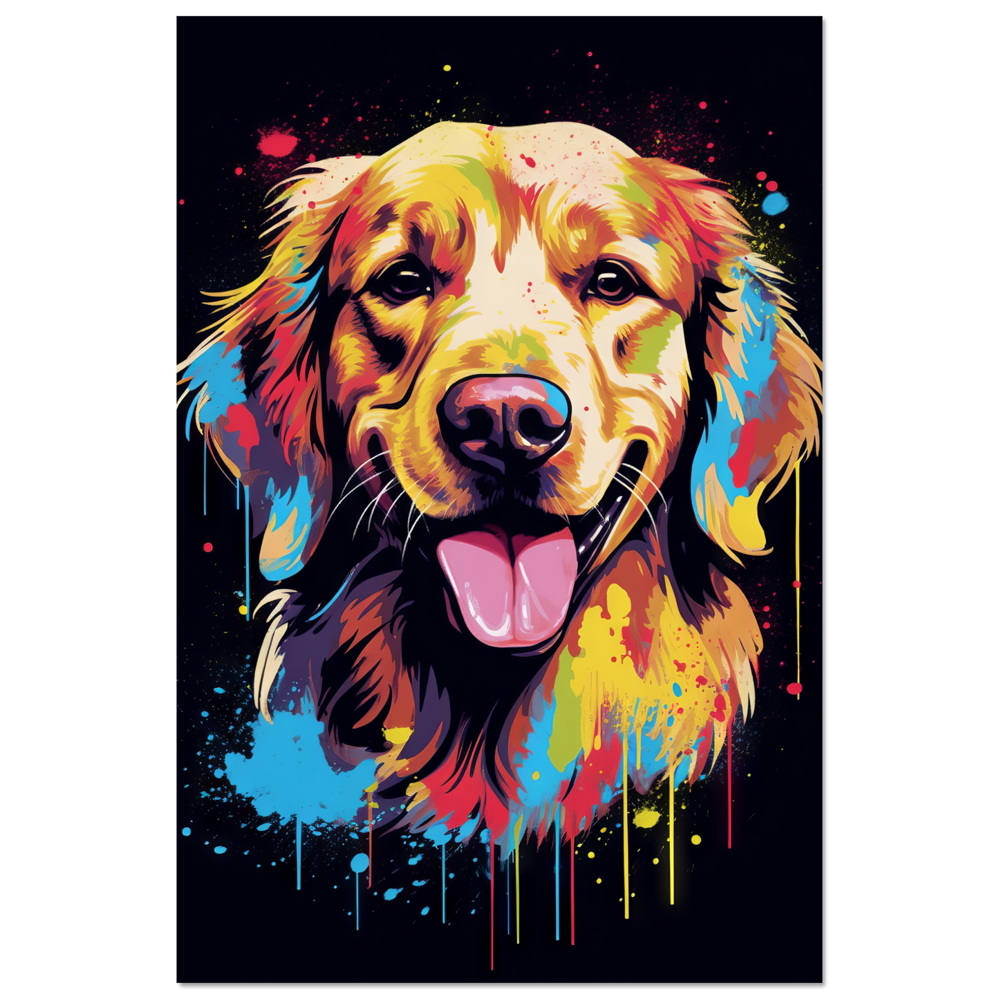 Dog Golden Retriever Pop Art (DOG93)
