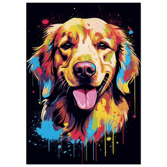 Dog Golden Retriever Pop Art (DOG93)