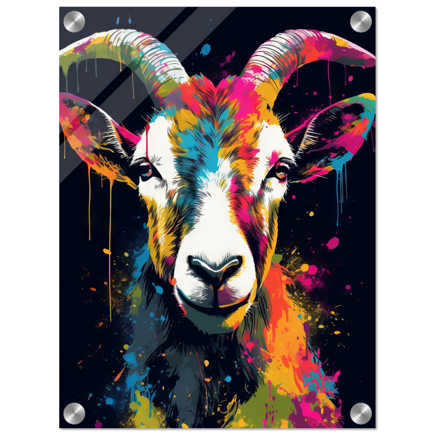 Ziegen Ziege (Pop-Art) (GOAT02)