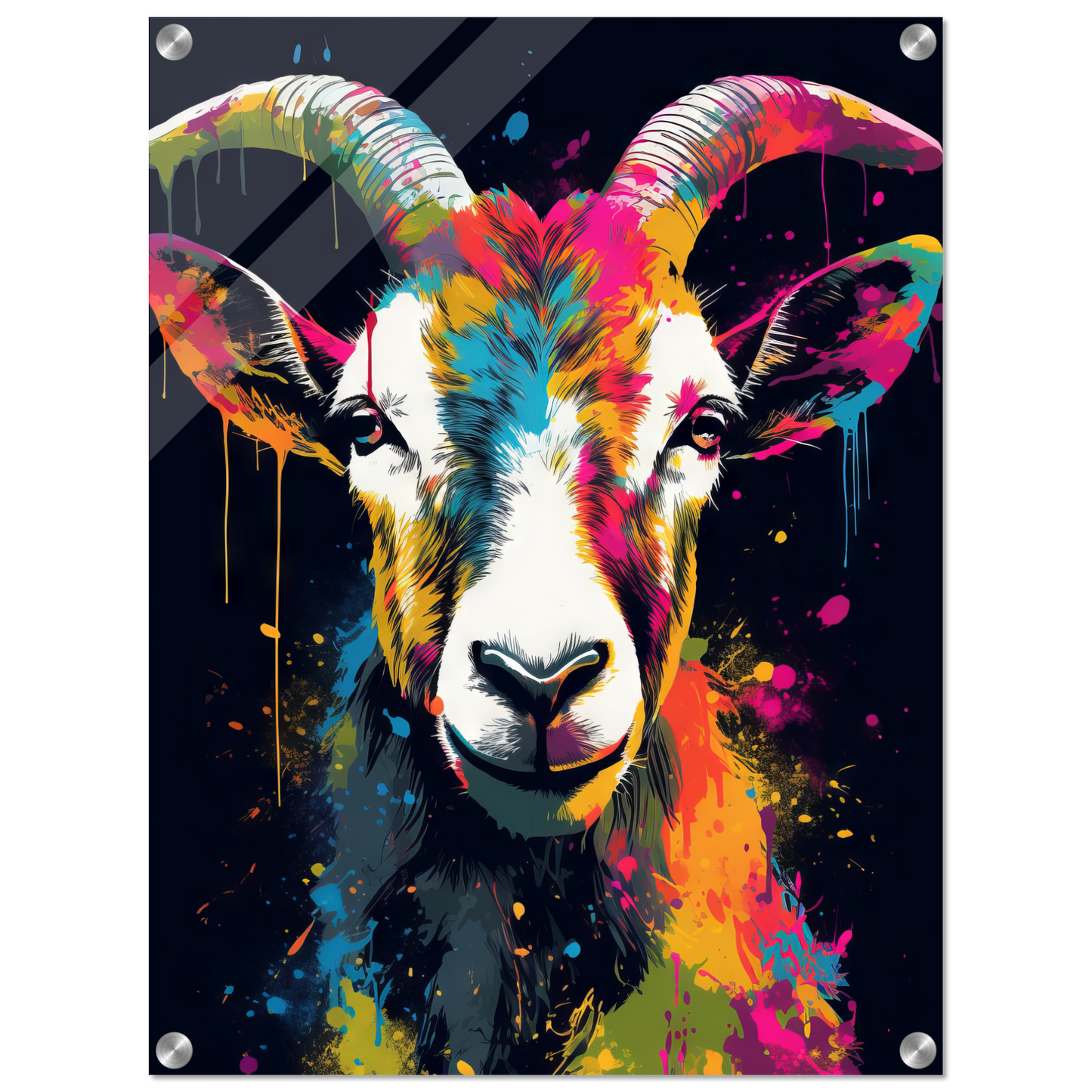 Ziegen Ziege (Pop-Art) (GOAT02)